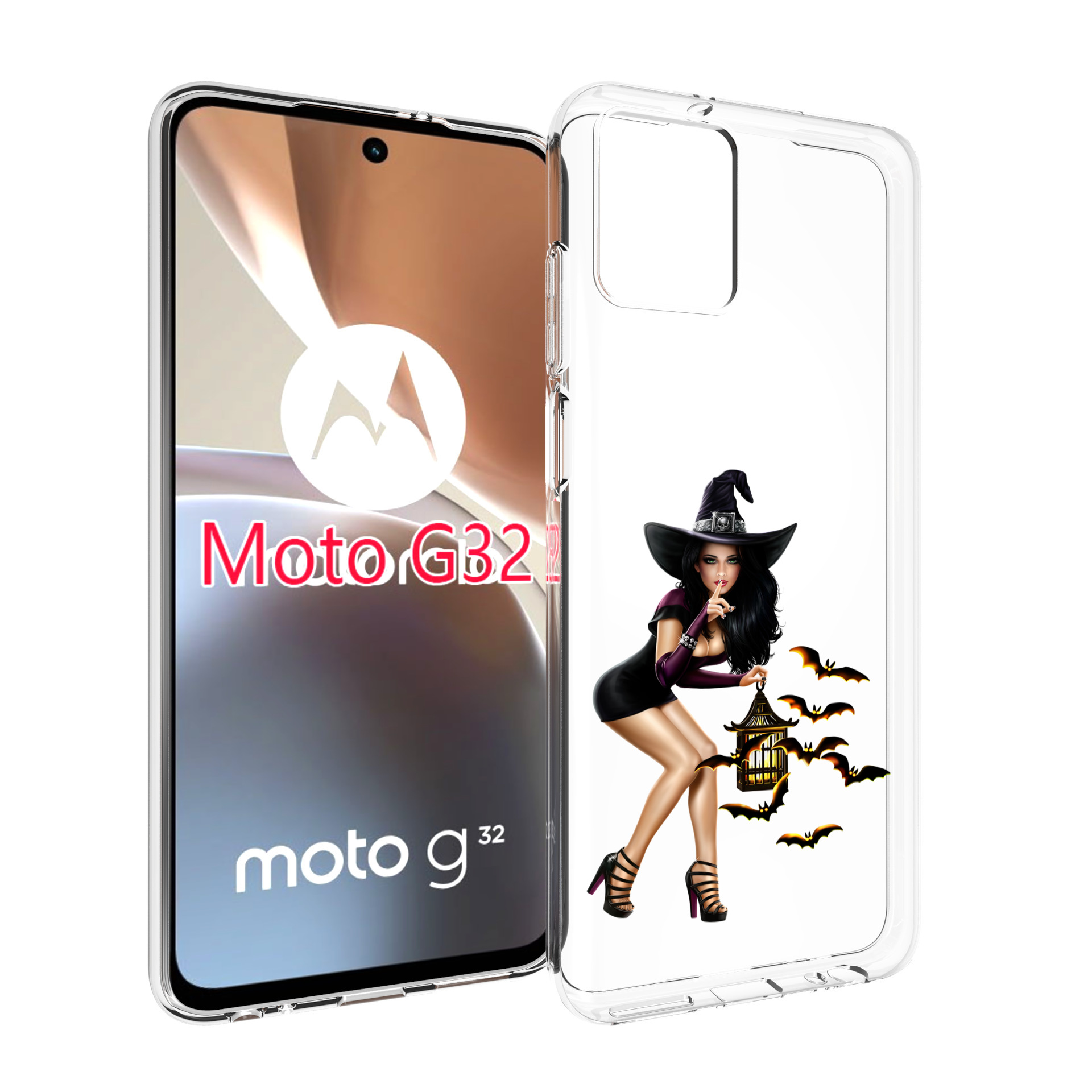 

Чехол MyPads девушка-ведьма женский для Motorola Moto G32, Прозрачный, Tocco