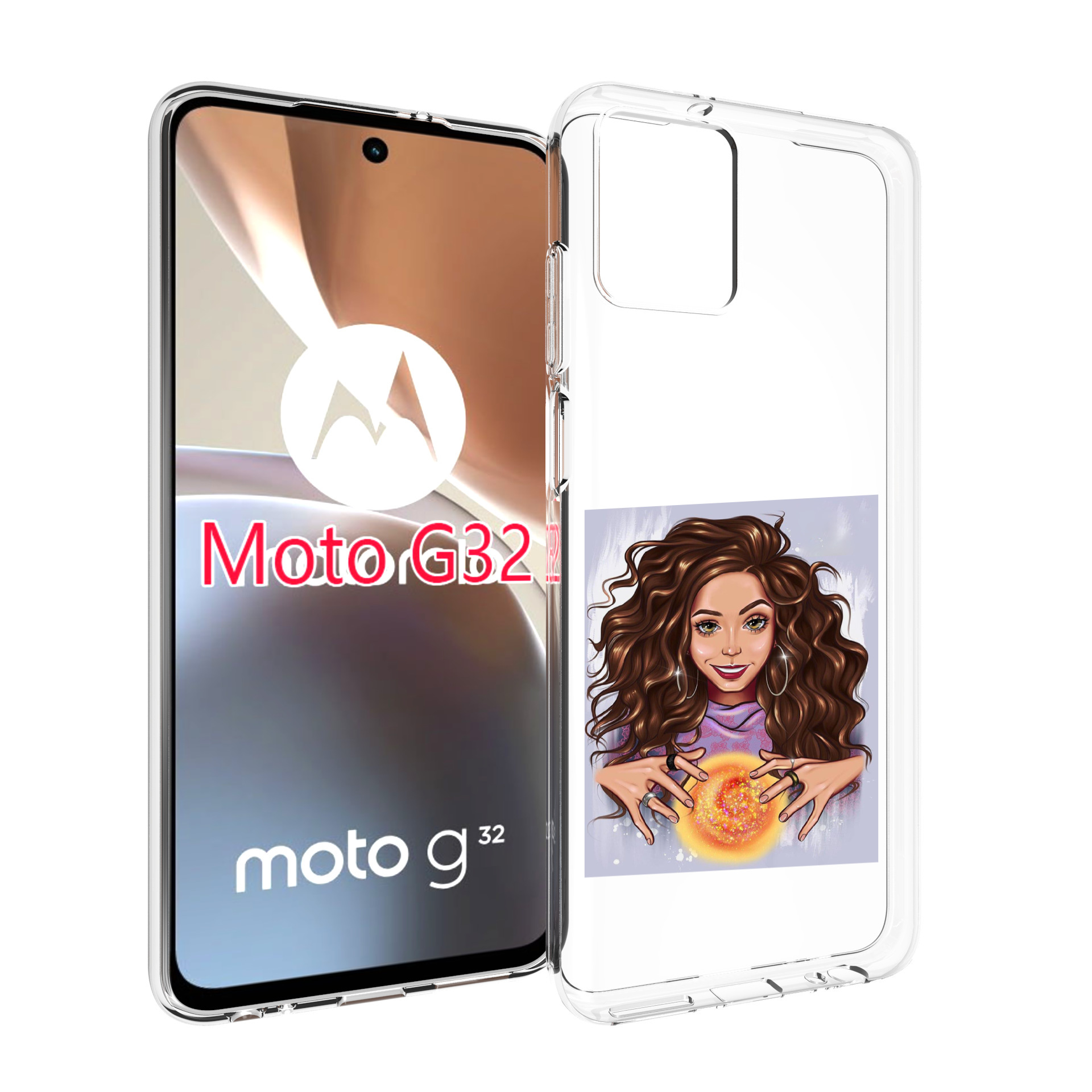 

Чехол MyPads девушка-волшебница для Motorola Moto G32, Прозрачный, Tocco