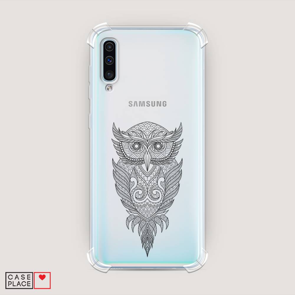 фото Противоударный силиконовый чехол "филин графика" на samsung galaxy a50 awog