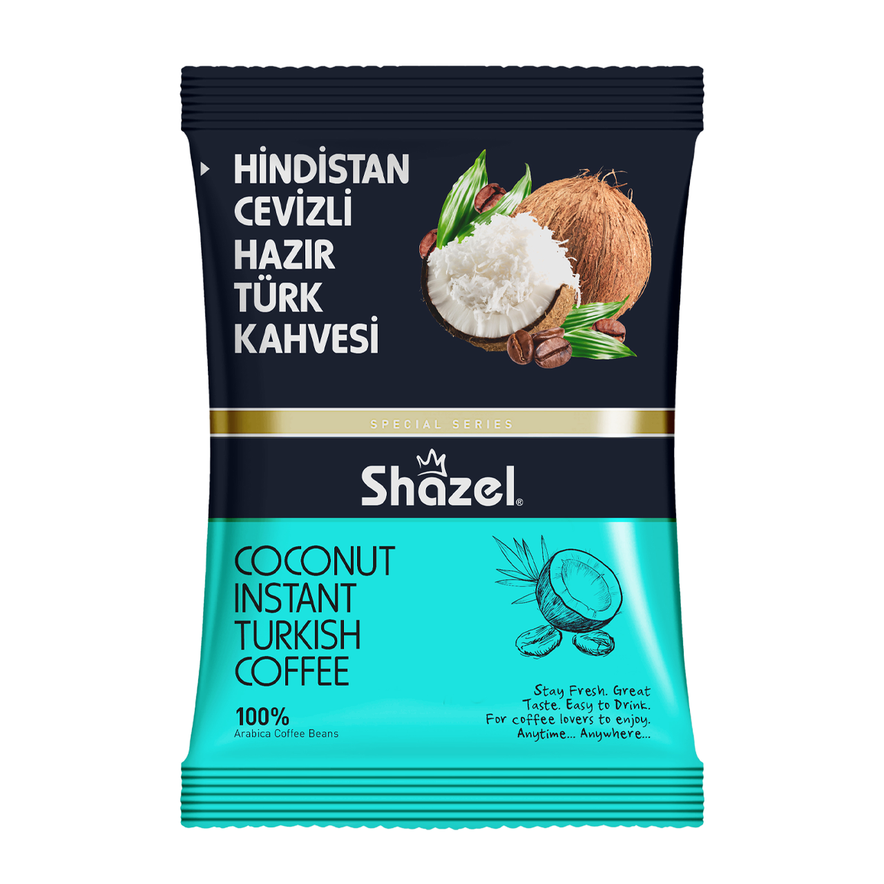 Кофе растворимый Shazel со вкусом шоколада и кокоса, 100 г