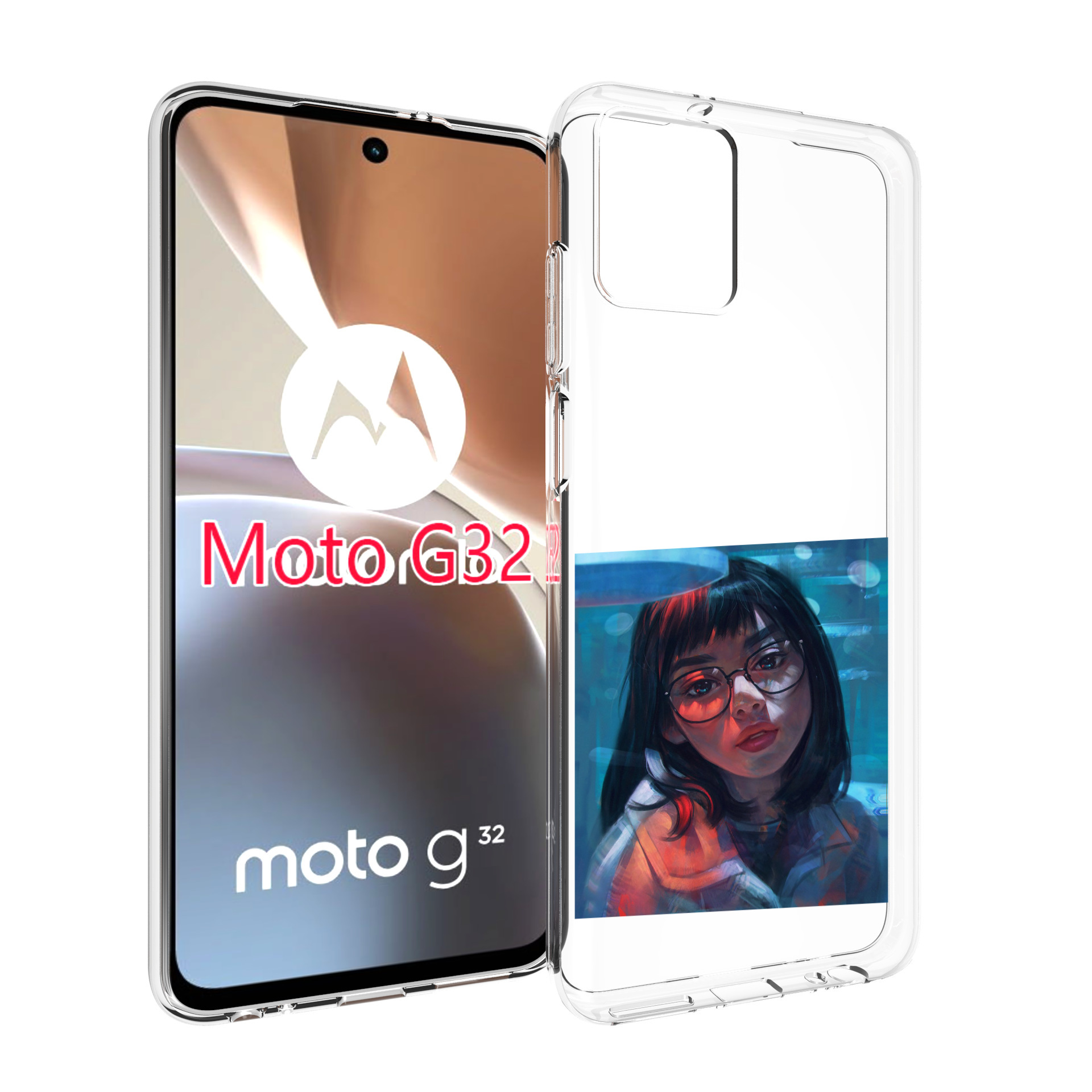 

Чехол MyPads девушка-под-красным-светом для Motorola Moto G32, Прозрачный, Tocco