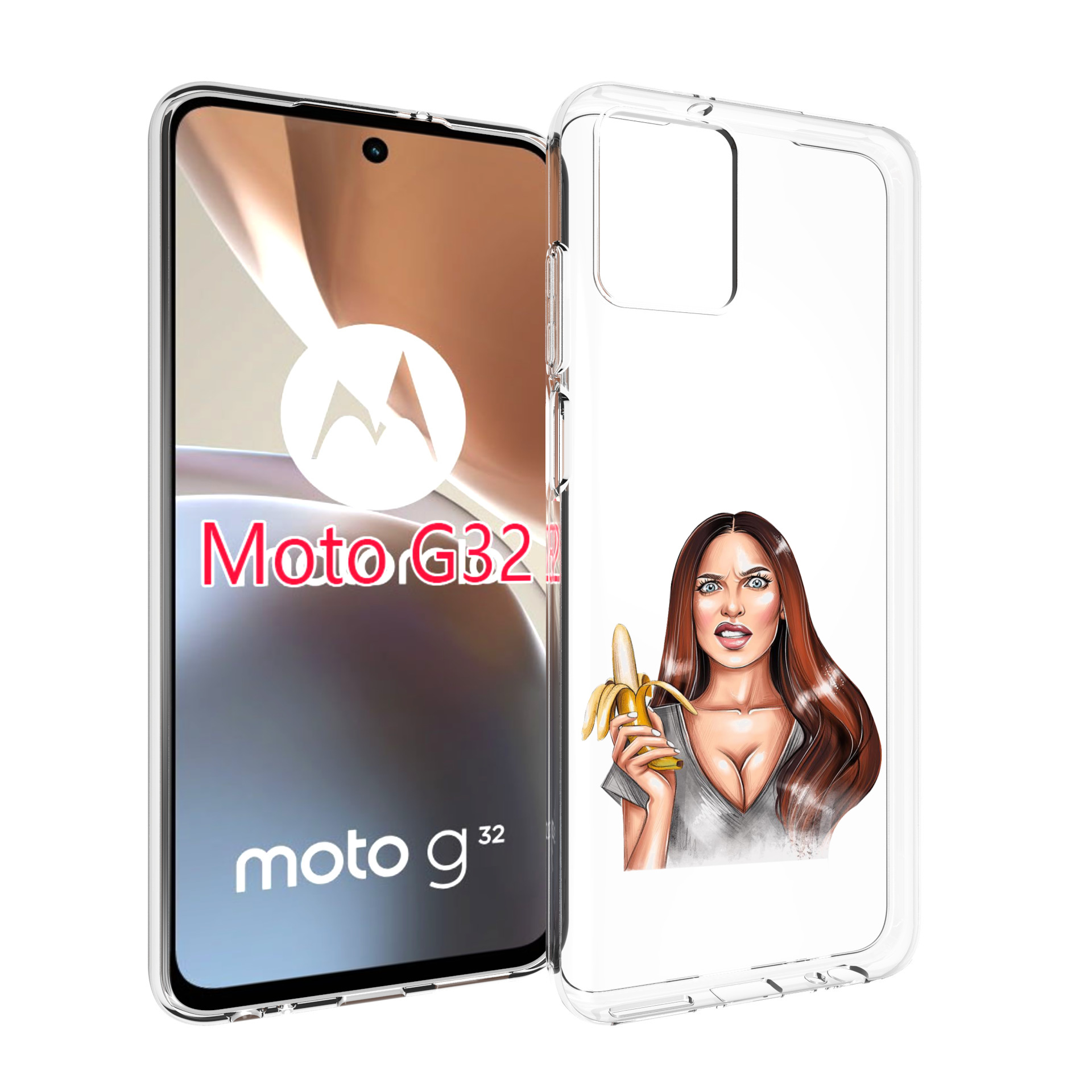 

Чехол MyPads девушка-с-бананом для Motorola Moto G32, Прозрачный, Tocco
