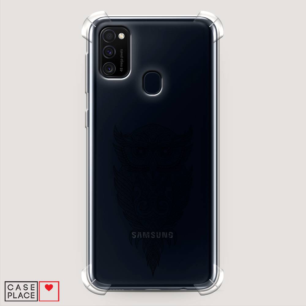 фото Противоударный силиконовый чехол "филин графика" на samsung galaxy m21 awog