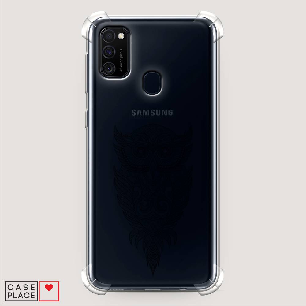 фото Противоударный силиконовый чехол "филин графика" на samsung galaxy m30s awog