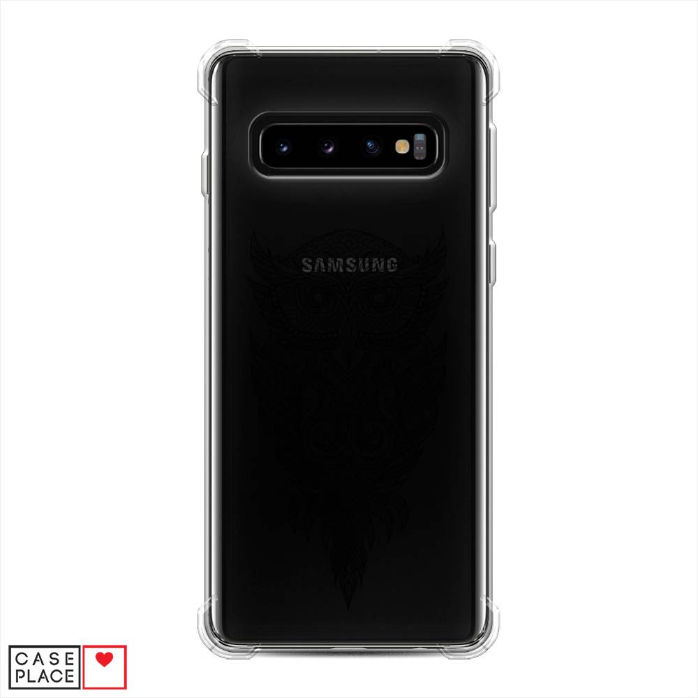 фото Противоударный силиконовый чехол "филин графика" на samsung galaxy s10 awog