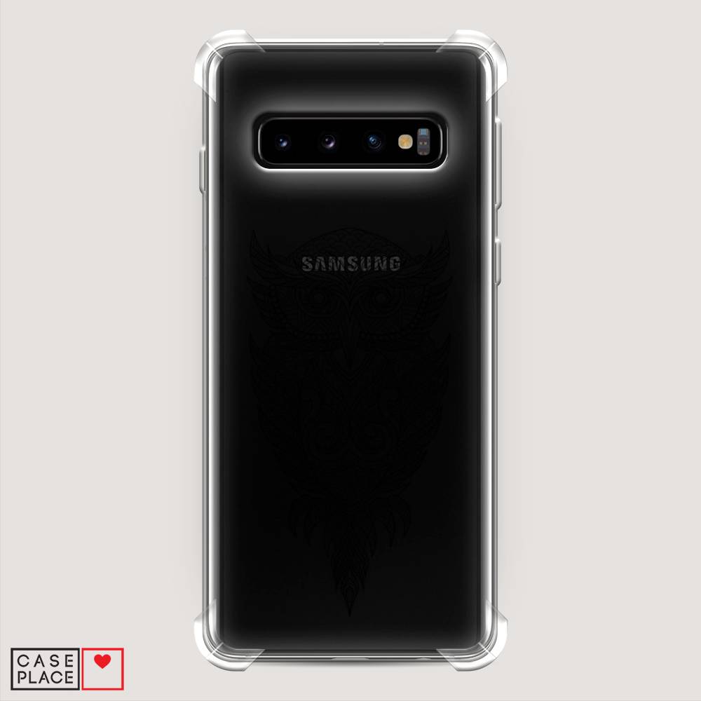 фото Противоударный силиконовый чехол "филин графика" на samsung galaxy s10 + awog