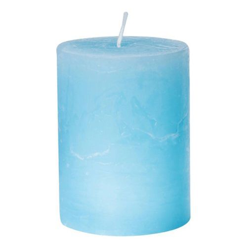 Свеча-столбик праздничная Home Interiors рустик синяя 6x8 см