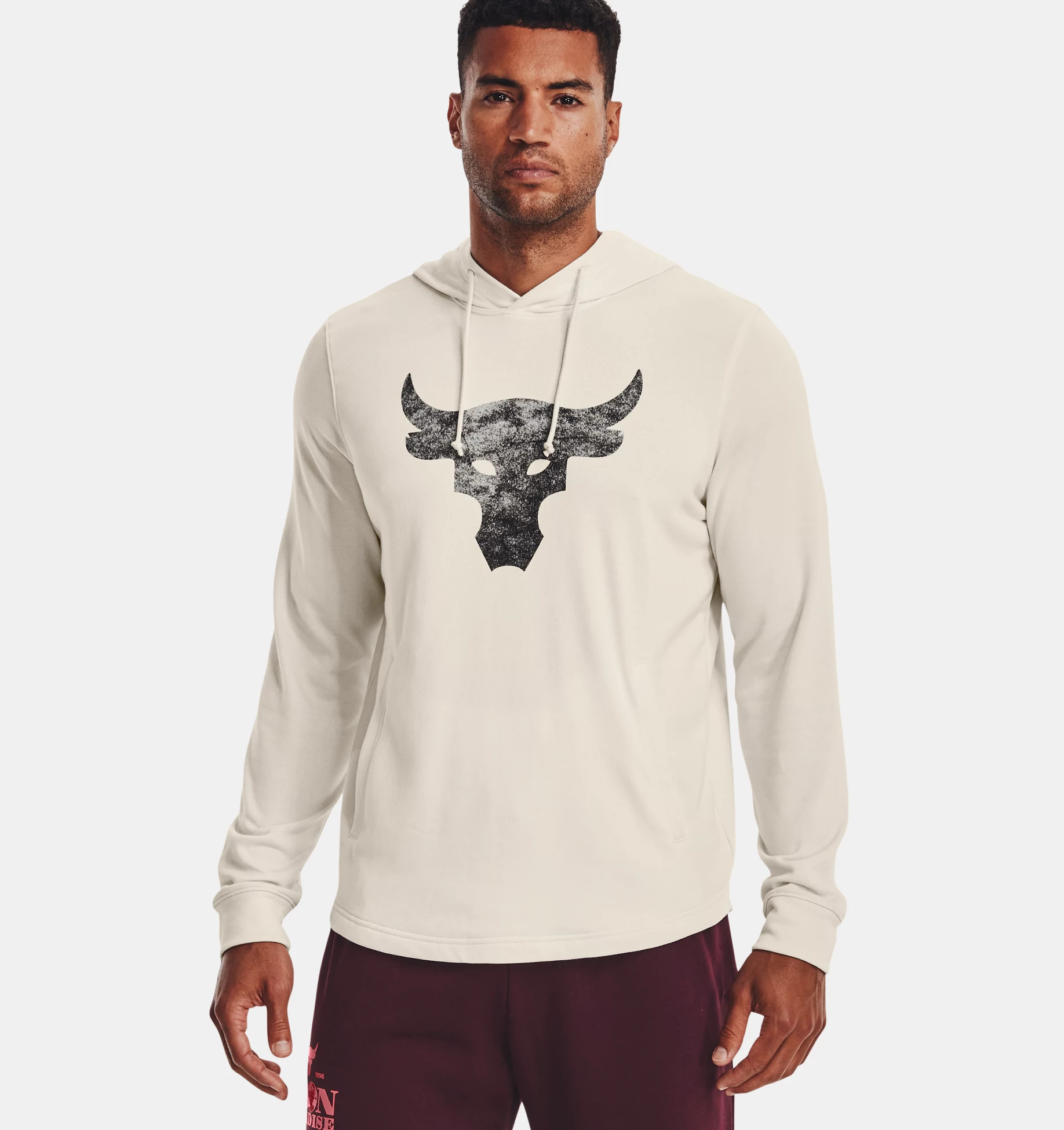 Худи мужская Under Armour UA Project Rock Terry HD, белый, S