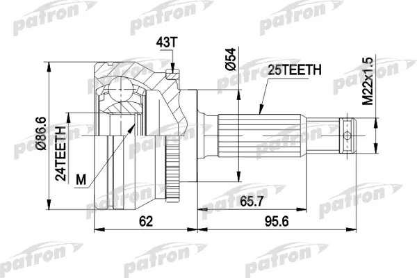 

ШРУС наружн к-кт 25x54x24 ABS:43T MITSUBISHI: GALANT V 92 - 96,GALANT V седан 92 - 96