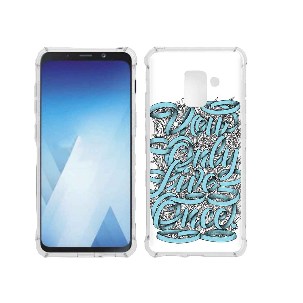 

Чехол MyPads Tocco для Samsung Galaxy A5 (2018) слова из ленты абстракция, Прозрачный, Tocco