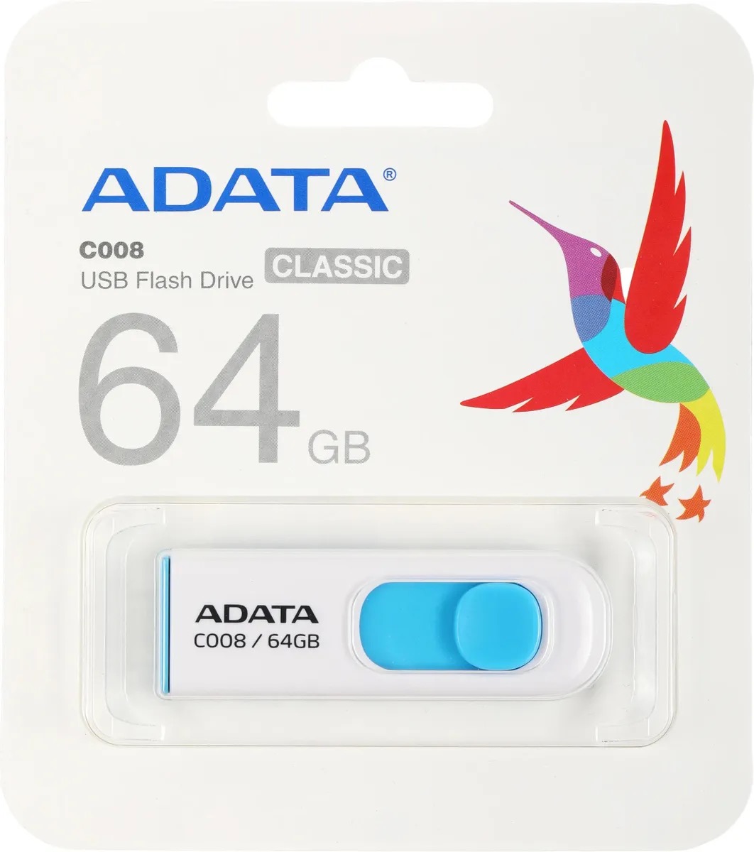 

Флешка USB A-Data Classic C008 64ГБ, USB2.0, синий и белый ac008-64g-rwe, Флешка USB A-Data Classic C008 64ГБ, USB2.0, синий и белый [ac008-64g-rwe]