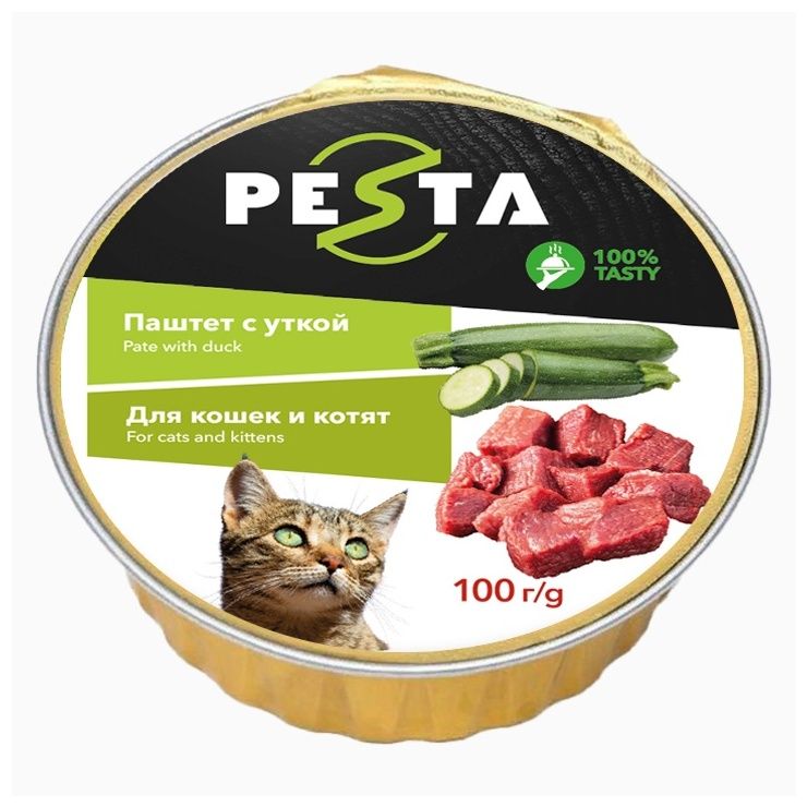 Паштет Pesta с уткой для кошек и котят 100 г