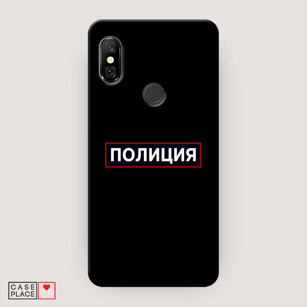 фото Пластиковый чехол "police logo" на xiaomi redmi note 6 pro awog