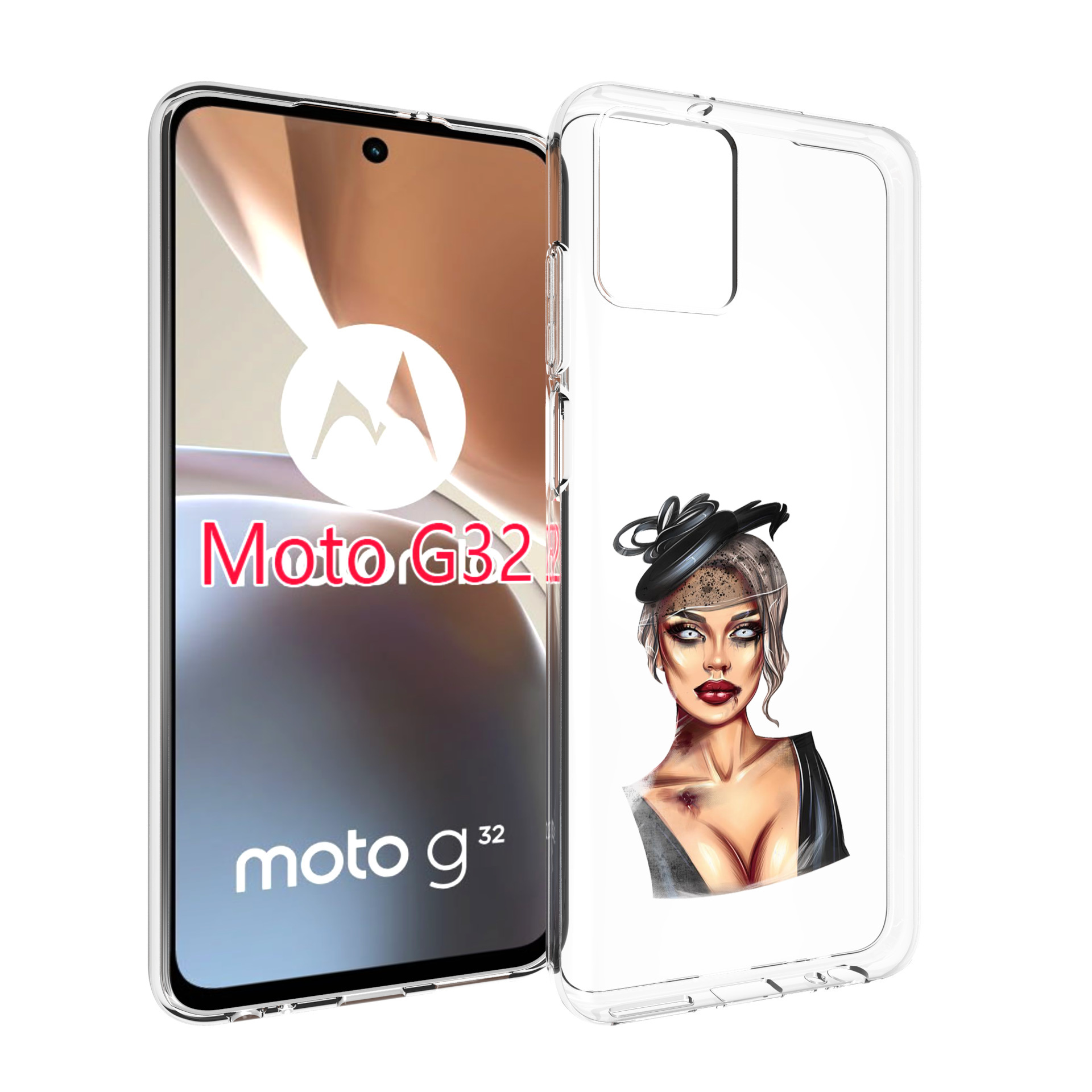 

Чехол MyPads девушка-с-линзами для Motorola Moto G32, Прозрачный, Tocco