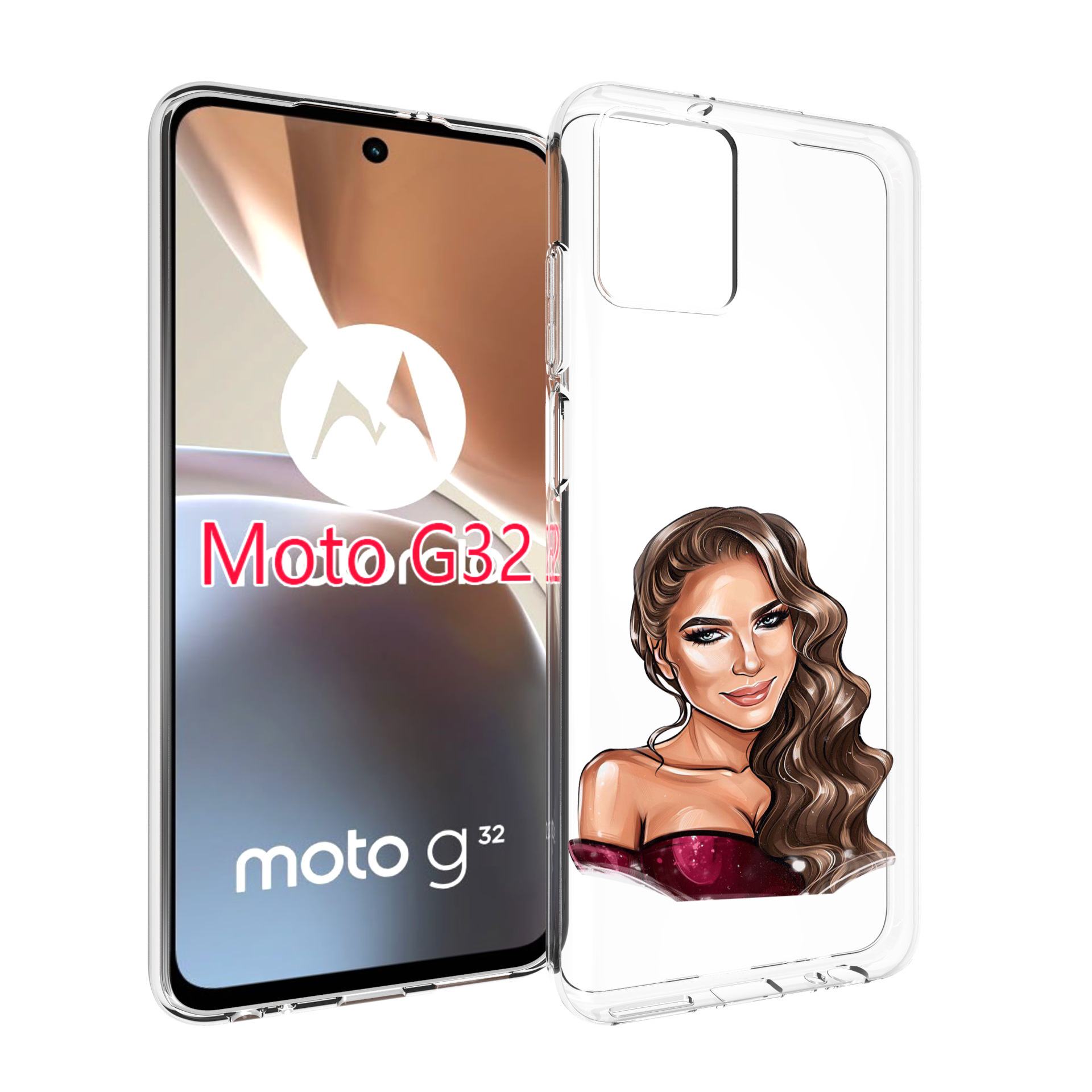 

Чехол MyPads девушка-с-улыбкой женский для Motorola Moto G32, Прозрачный, Tocco