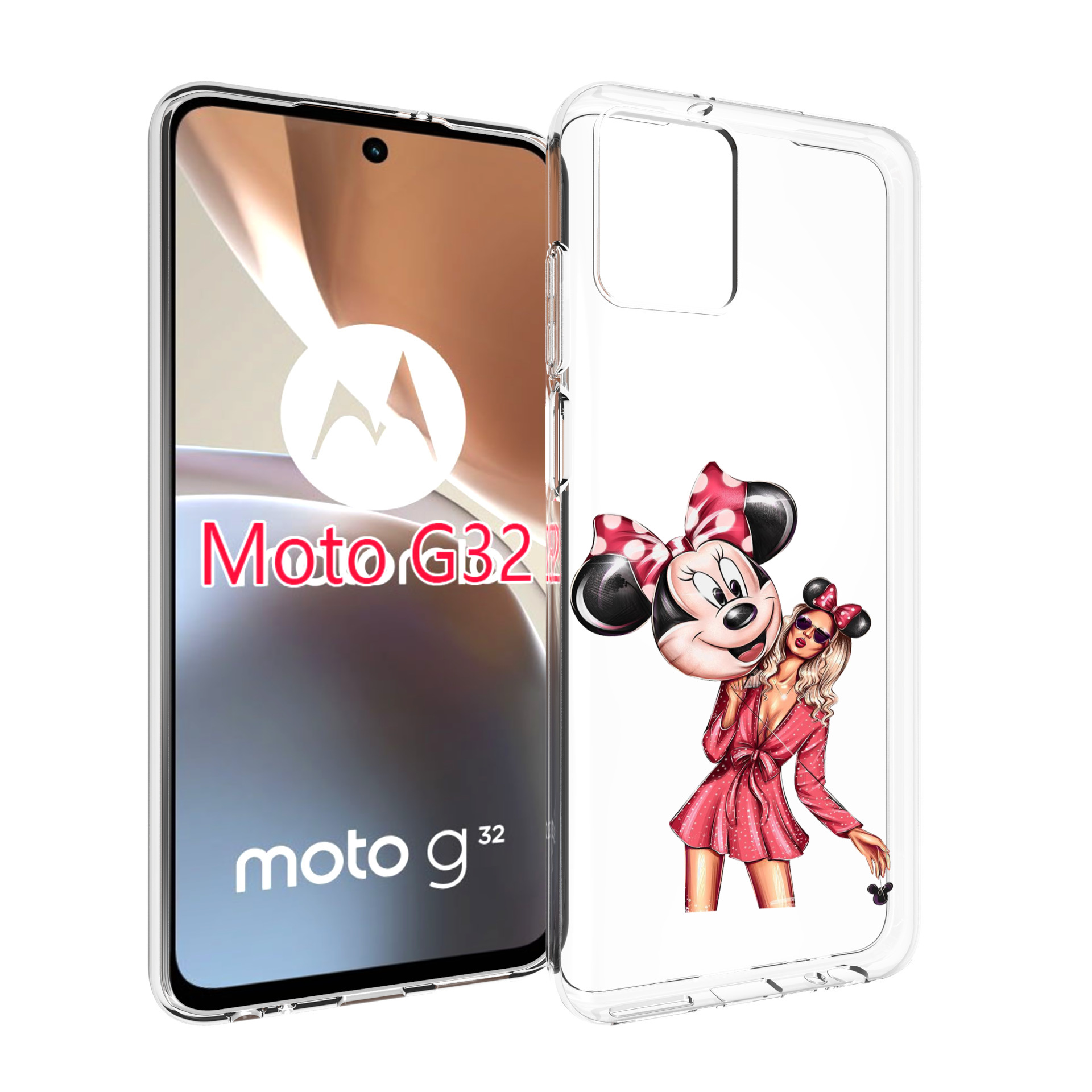 

Чехол MyPads девушка-с-шариком женский для Motorola Moto G32, Прозрачный, Tocco