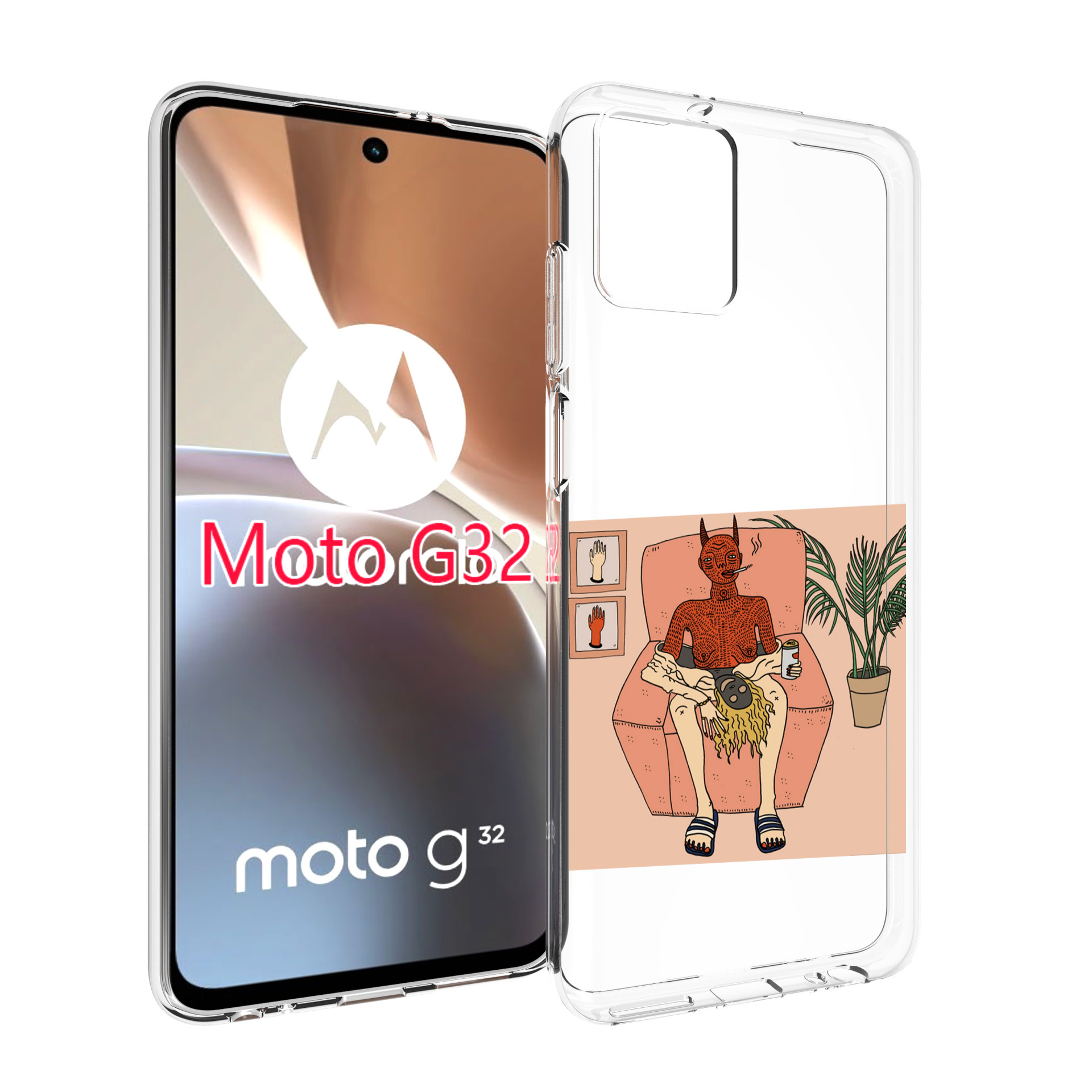 

Чехол MyPads девушка-сняла-кожу для Motorola Moto G32, Прозрачный, Tocco