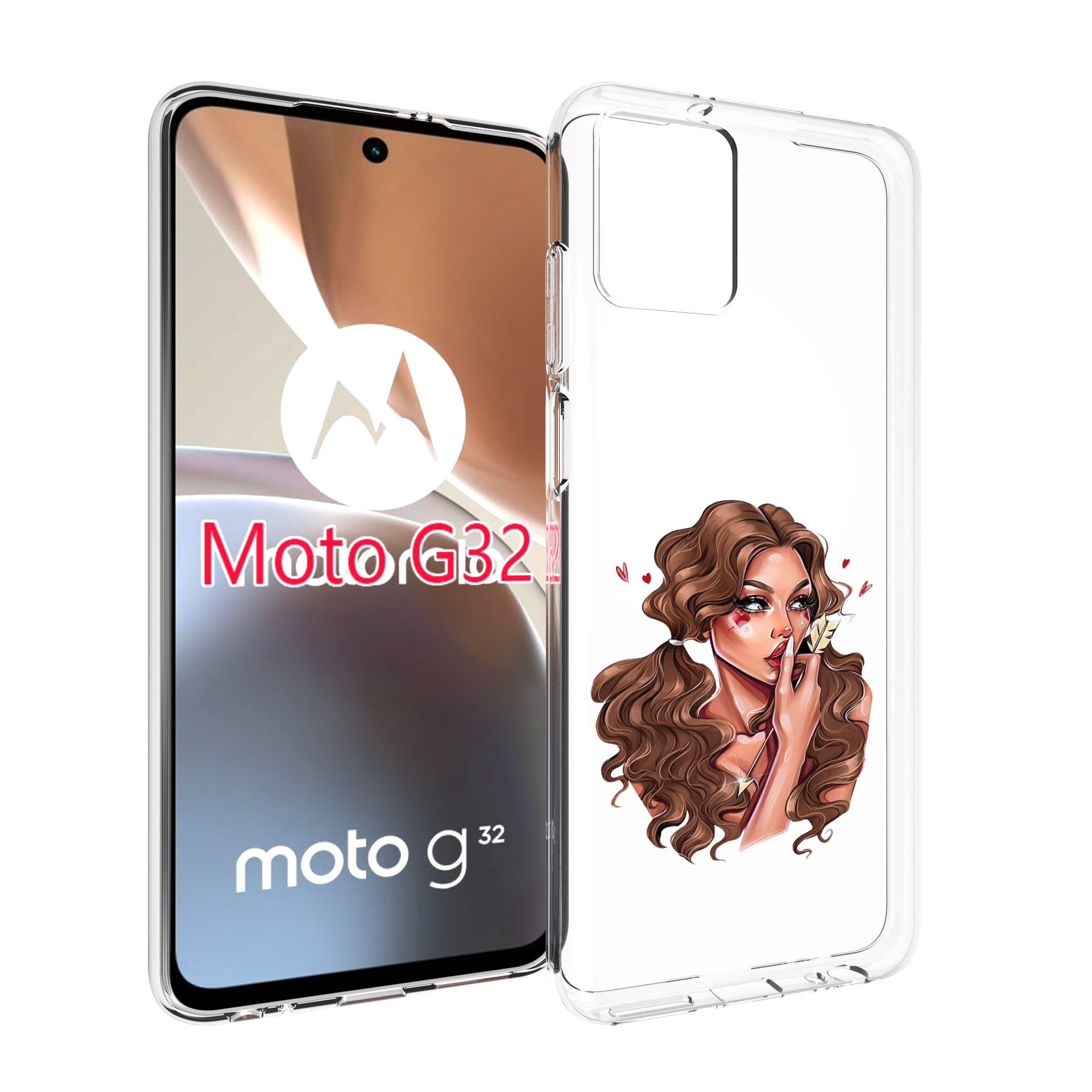 

Чехол MyPads девушка-со-стрелой женский для Motorola Moto G32, Прозрачный, Tocco