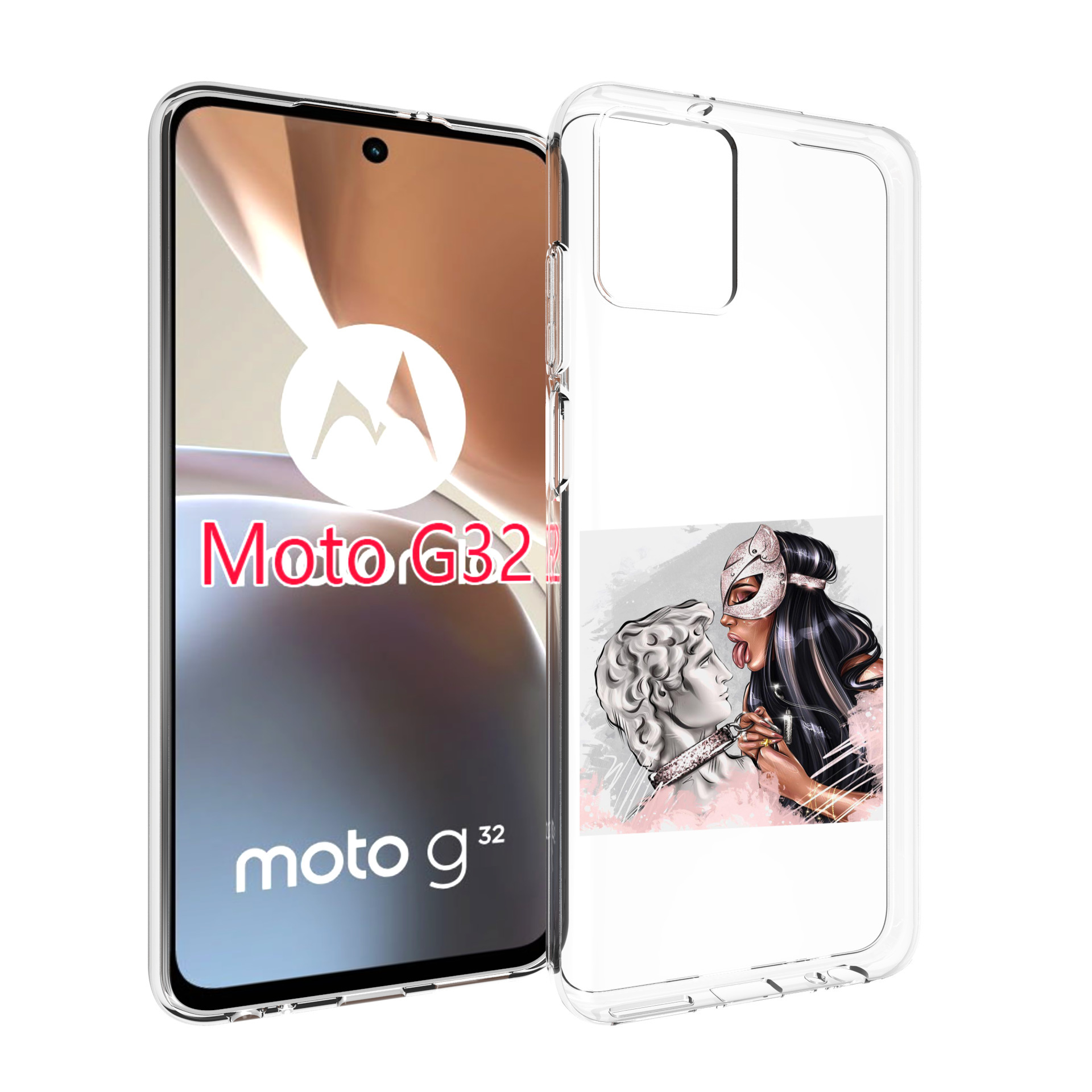 

Чехол MyPads девушка-флирт женский для Motorola Moto G32, Прозрачный, Tocco
