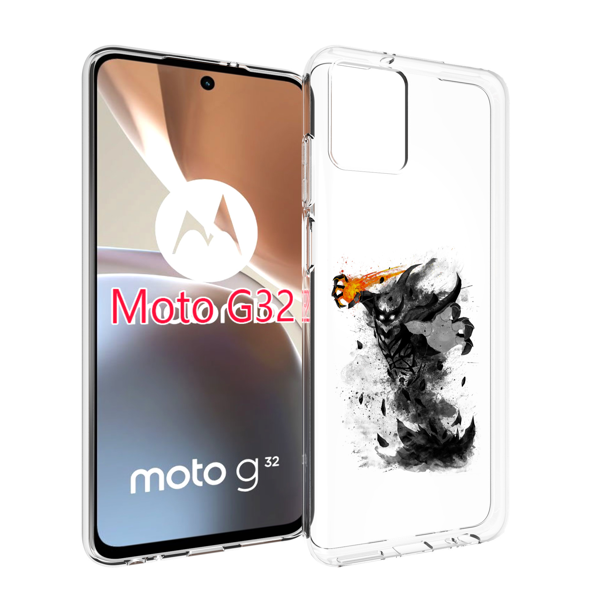 

Чехол MyPads nevermore черно белый для Motorola Moto G32, Прозрачный, Tocco