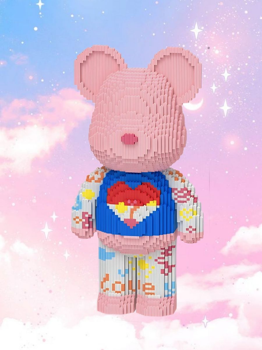 Конструктор 3D Tai-D-X Мишка K-POP LOVE сине-розовый 5502