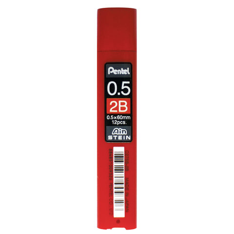 

Грифели запасные 05 мм 2B PENTEL (Япония) КОМПЛЕКТ 12 штук Ain Stein C275S-2B (3шт), Черный