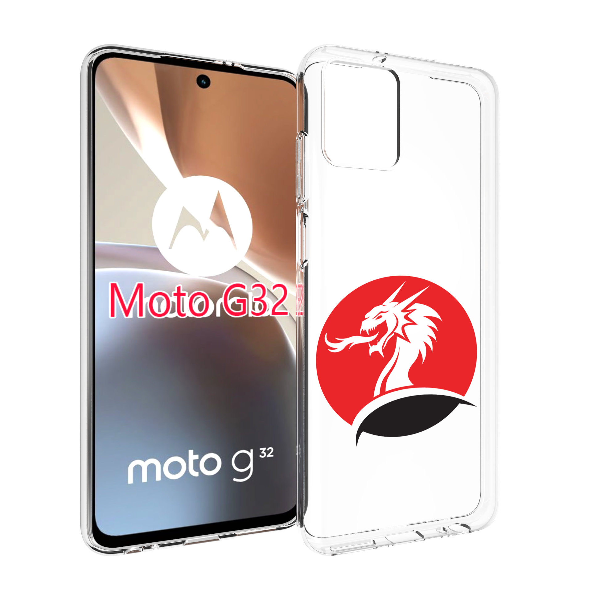 

Чехол MyPads дракон-рисунок для Motorola Moto G32, Прозрачный, Tocco