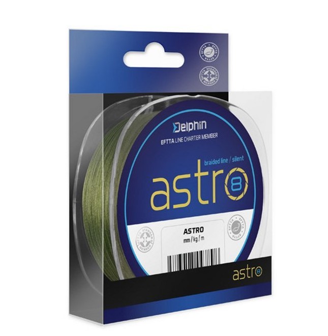 

Леска плетеная Delphin Astro 8 0,1 мм, 130 м, 5,98 кг, green, 1 шт.
