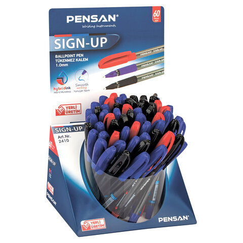 

Ручка шариковая масляная с грипом PENSAN "Sign-Up", классические цвета АССОРТИ, ДИСПЛЕЙ