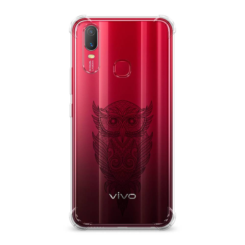 фото Противоударный силиконовый чехол "филин графика" на vivo y11 awog