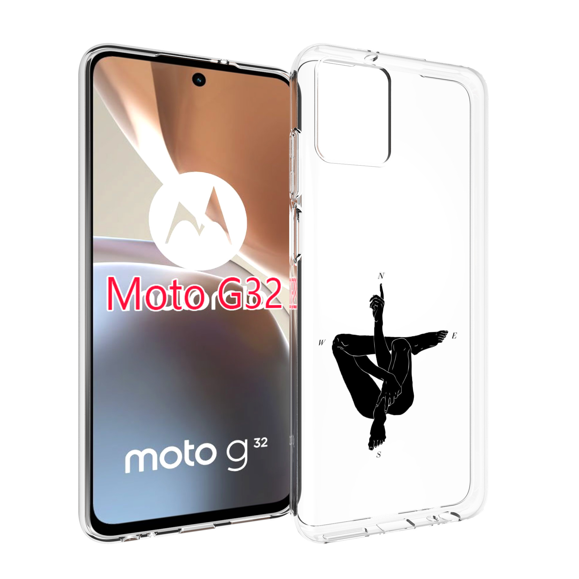 

Чехол MyPads живой компас для Motorola Moto G32, Прозрачный, Tocco