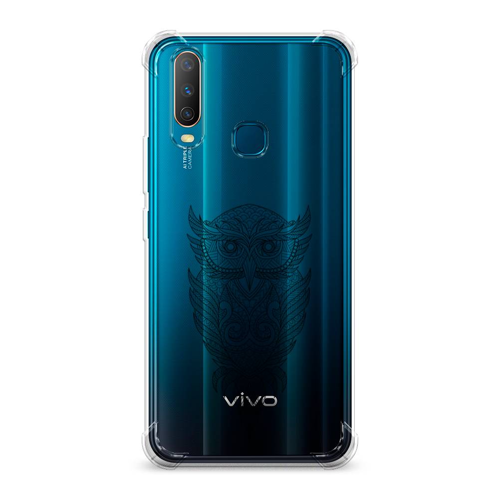 фото Противоударный силиконовый чехол "филин графика" на vivo y12 awog