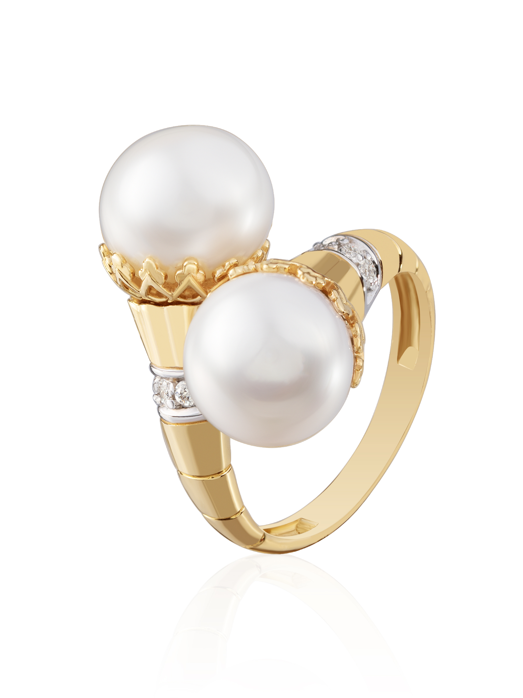 

Кольцо из золота р. 17,5 Gatamova 09к13855, бриллиант\жемчуг культивированный, 09к13855