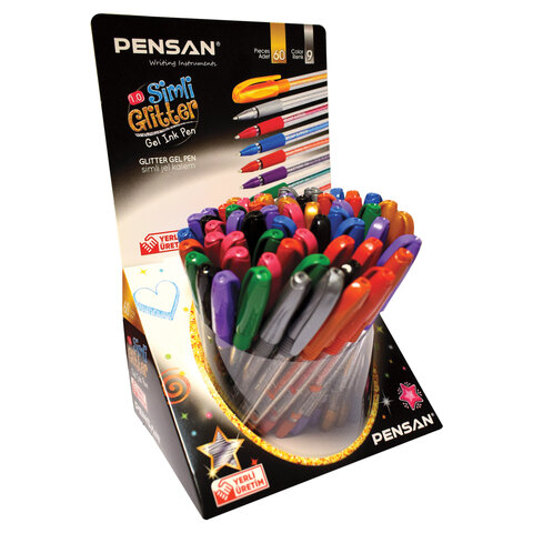 

Ручка гелевая PENSAN "Glitter Gel", АССОРТИ, чернила с блестками, узел 1 мм, линия п