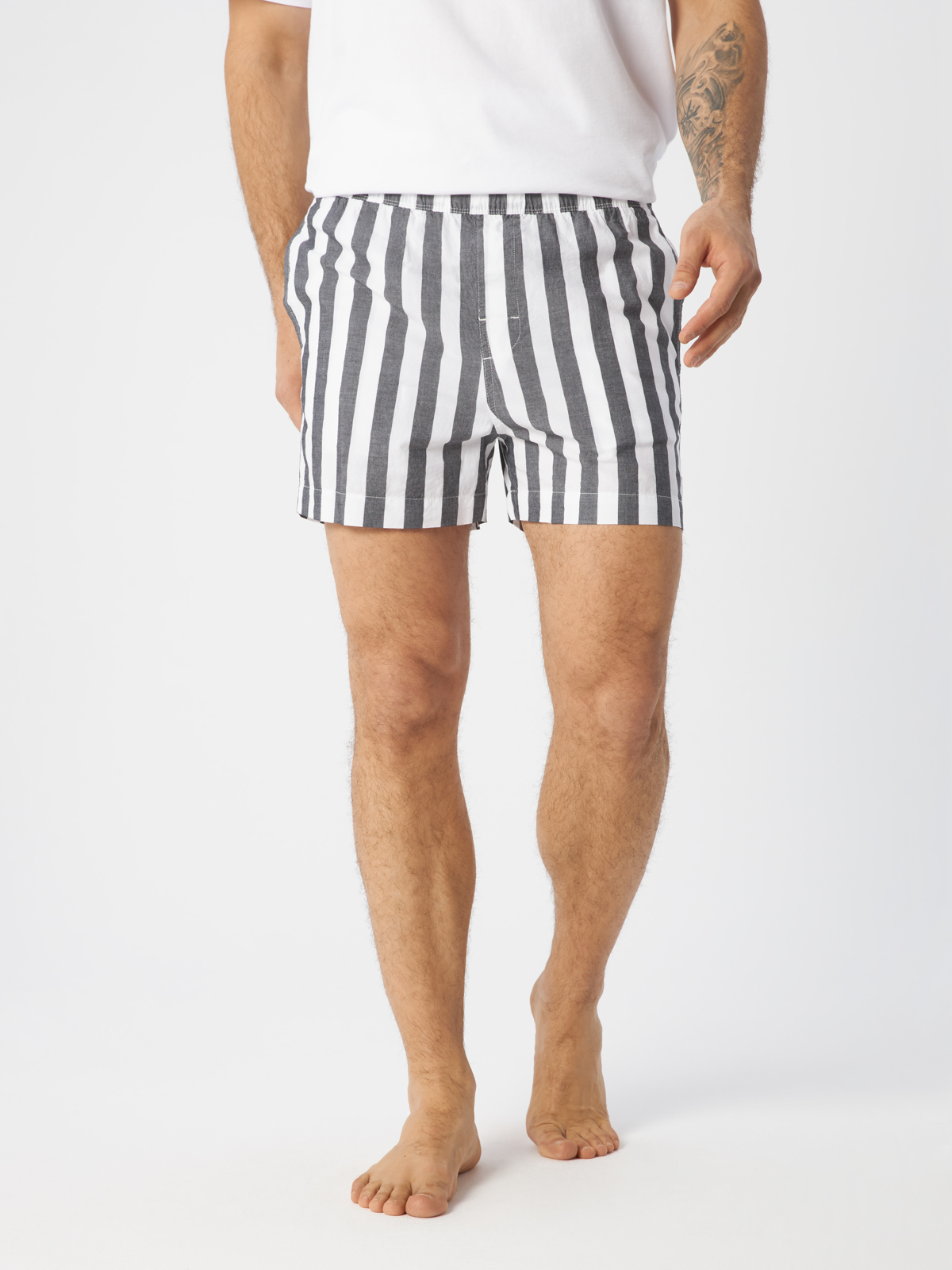 

Шорты домашние мужские H&M 1051254005 белые M, Белый;черный, 1051254005