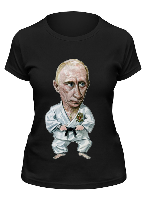 

Футболка женская Printio Путин черная M, Черный, Путин