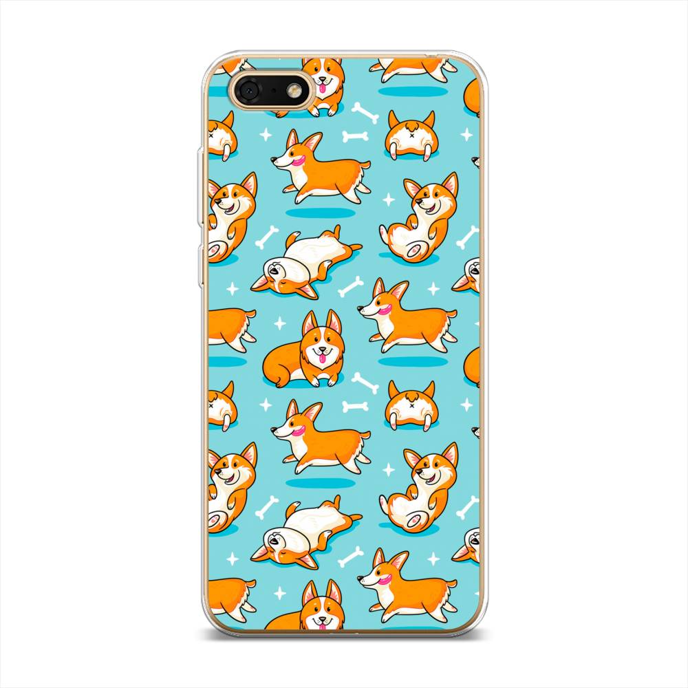

Чехол Awog на Huawei Y5 Lite (2018) "Веселые корги", Разноцветный, 6105950-2
