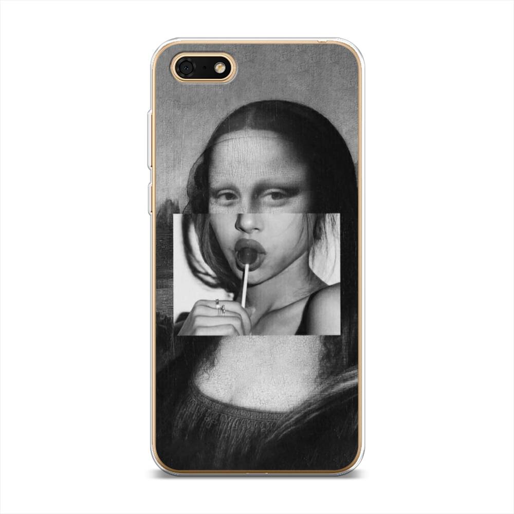 

Чехол Awog на Huawei Y5 Lite (2018) "Mona Lisa sucking lollipop", Разноцветный, 6105950-9