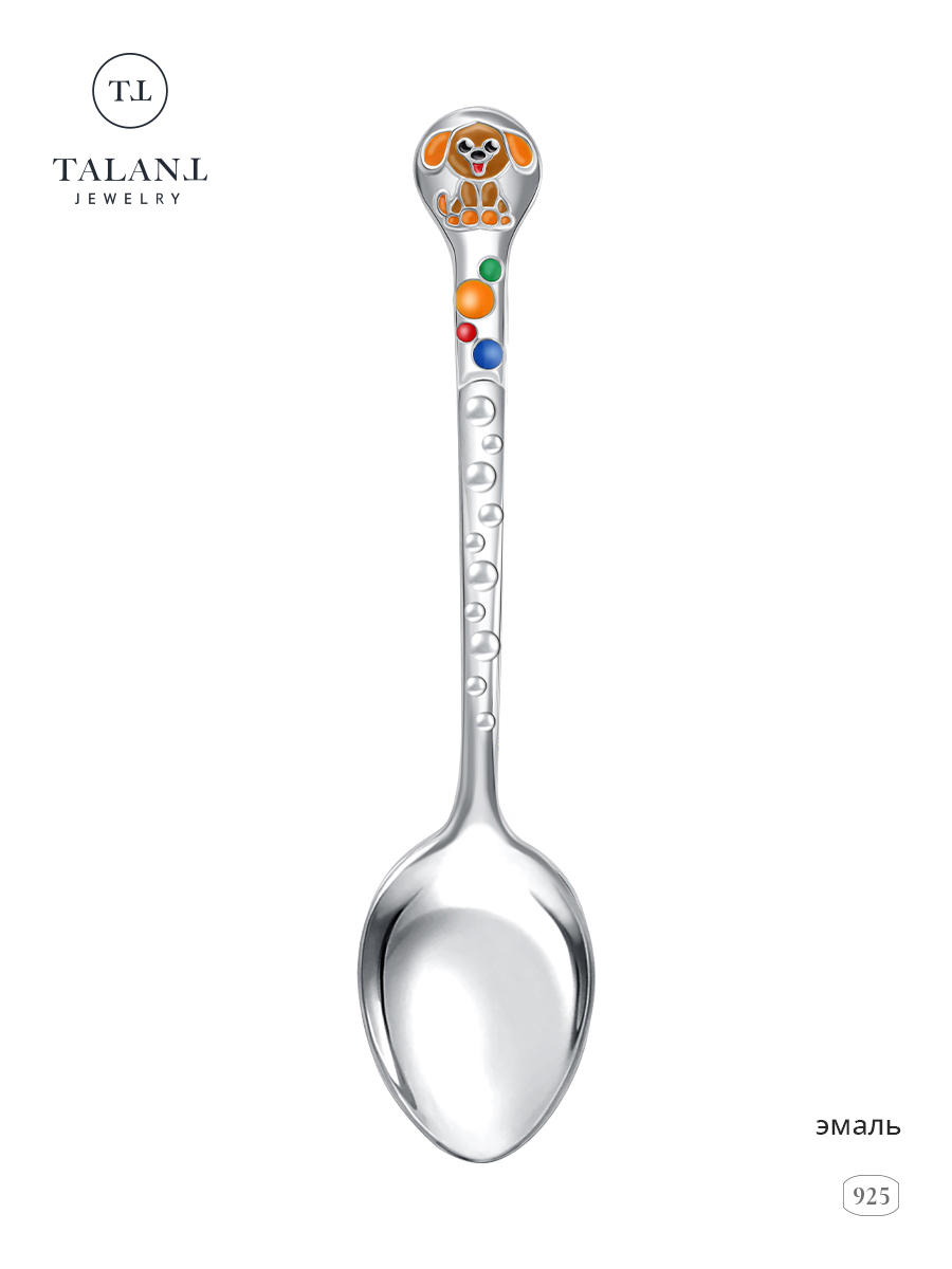 

Детская ложка из серебра TALANT 02-79-0000-29145, эмаль, Серебристый, 02-79-0000-29145