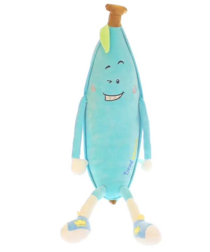Мягкая плюшевая игрушка - антистресс Банан с ногами и руками, голубой 120