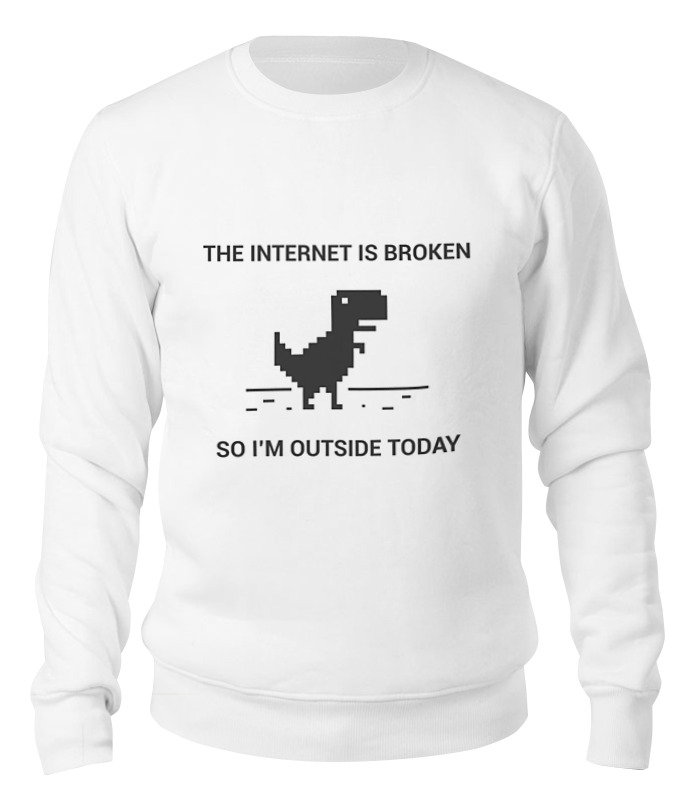 

Свитшот унисекс Printio The internet is broken... белый L, The internet is broken...