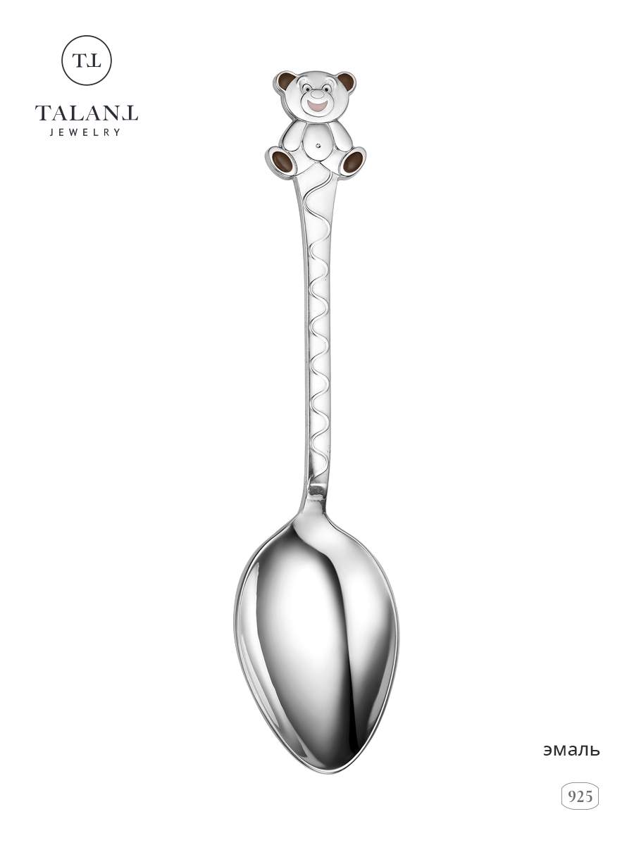 

Детская ложка из серебра TALANT 02-79-0000-28167, эмаль, Серебристый, 02-79-0000-28167