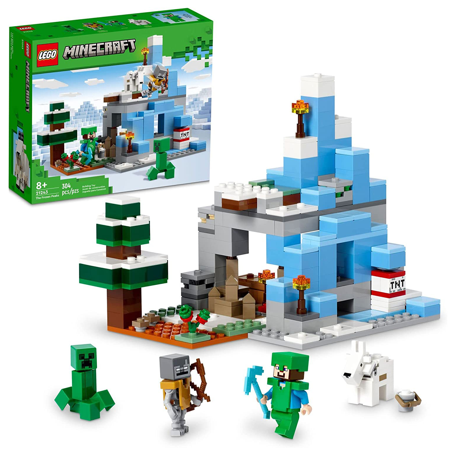 Конструктор LEGO Minecraft Ледяные вершины, 304 детали, 21243 minecraft лучшие идеи для твоего набора lego с подробными пошаговыми инструкциями
