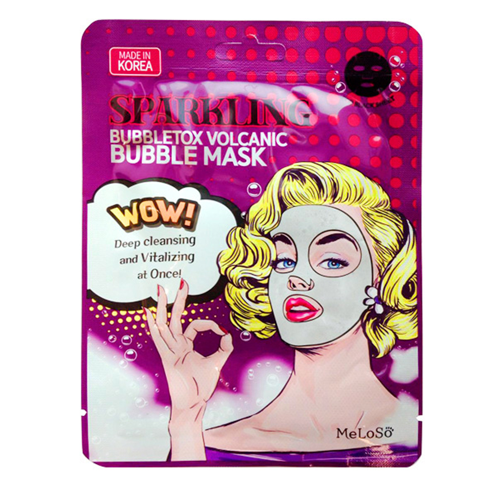 фото Маска meloso sparkling bubbletox volcanic bubble mask с вулканическим пеплом, 1 шт.