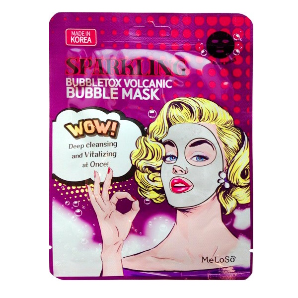 

Маска Meloso Sparkling Bubbletox Volcanic Bubble Mask с вулканическим пеплом, 5 шт.