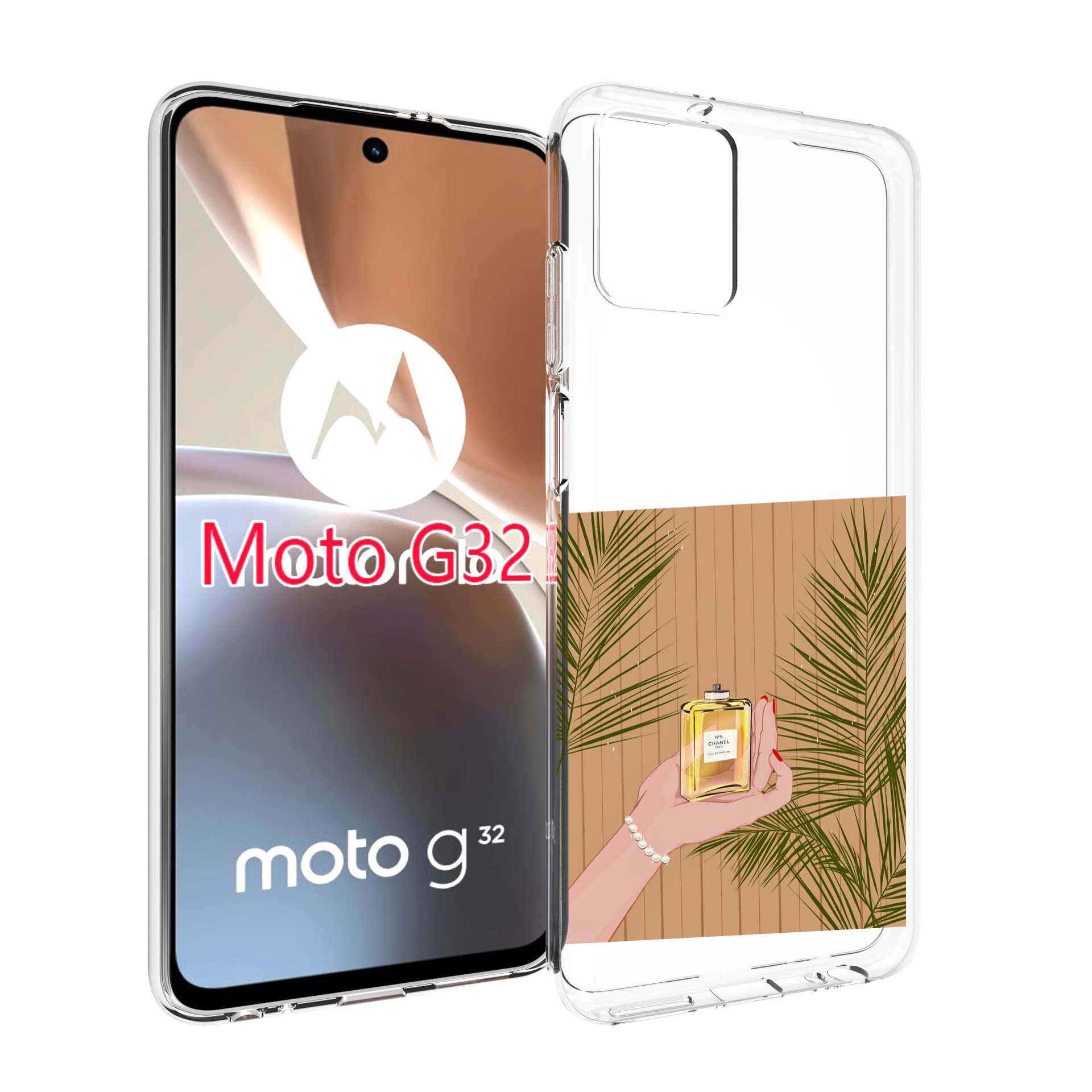 

Чехол MyPads запах-шанель-номер-5 для Motorola Moto G32, Прозрачный, Tocco