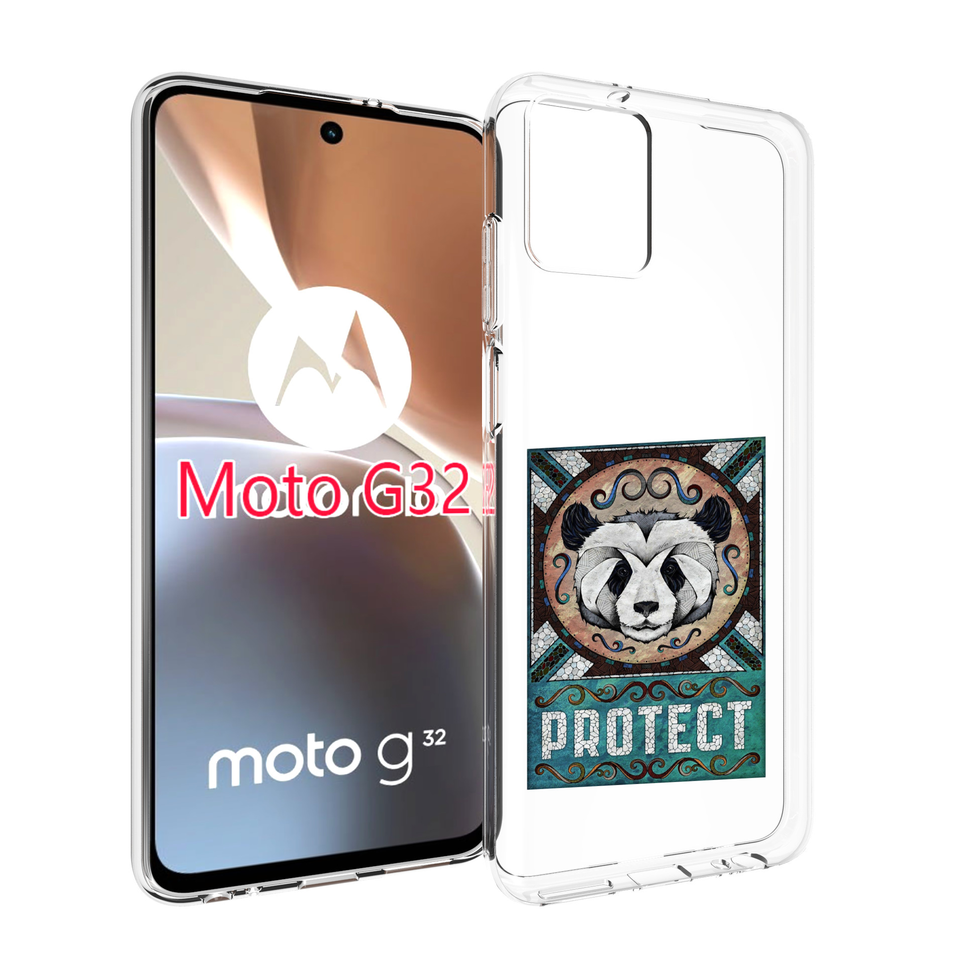 

Чехол MyPads защита панды для Motorola Moto G32, Прозрачный, Tocco