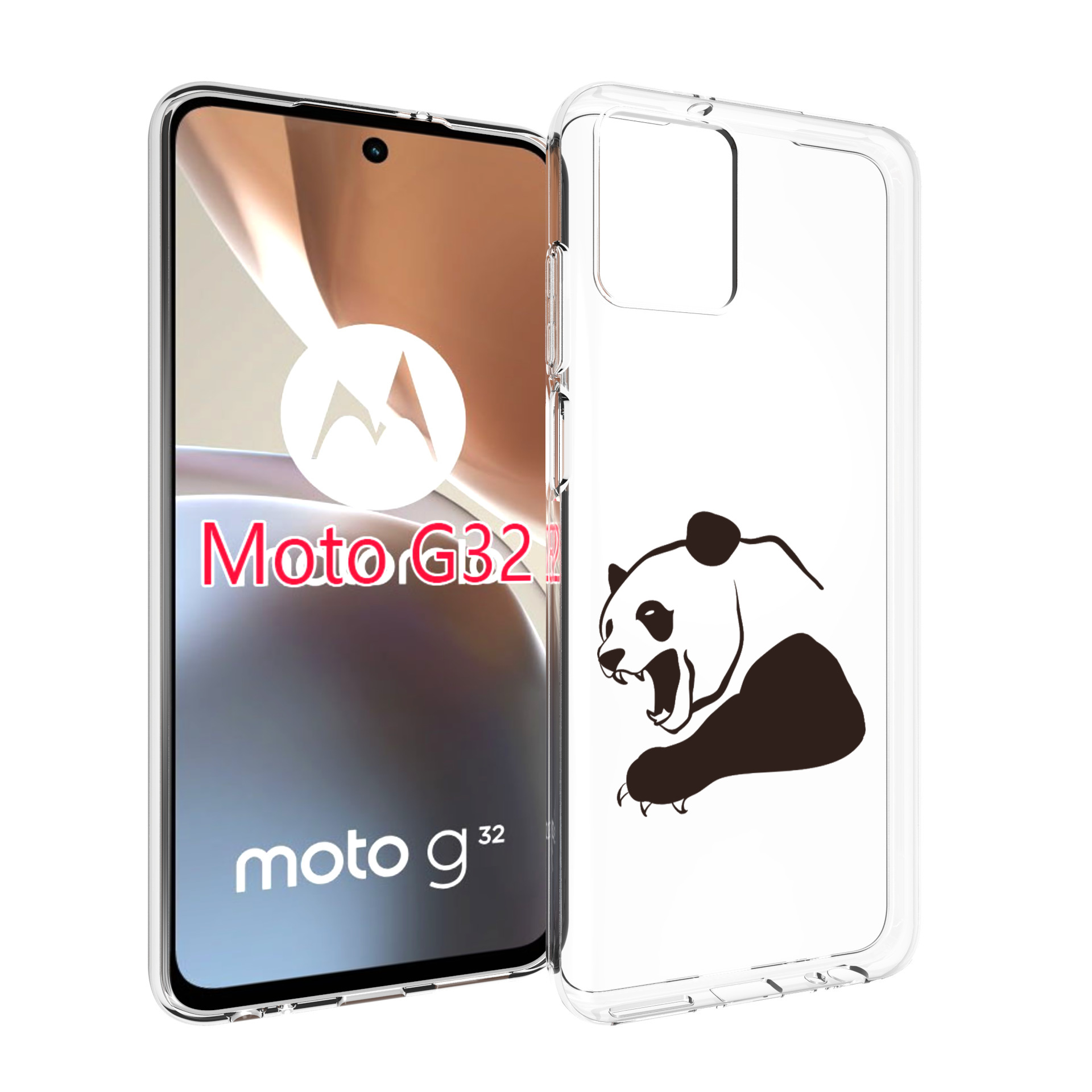 

Чехол MyPads злая-панда для Motorola Moto G32, Прозрачный, Tocco