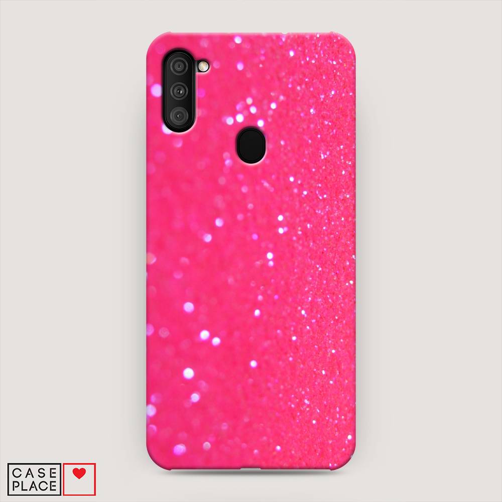

Пластиковый чехол "Малиновые блестки рисунок" на Samsung Galaxy M11