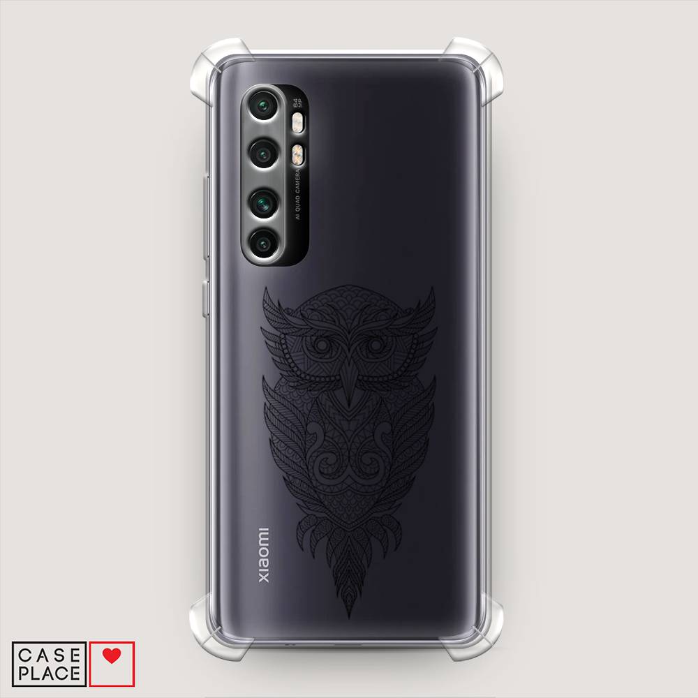 

Чехол Awog на Xiaomi Mi Note 10 Lite "Филин графика", Разноцветный, 38451-1